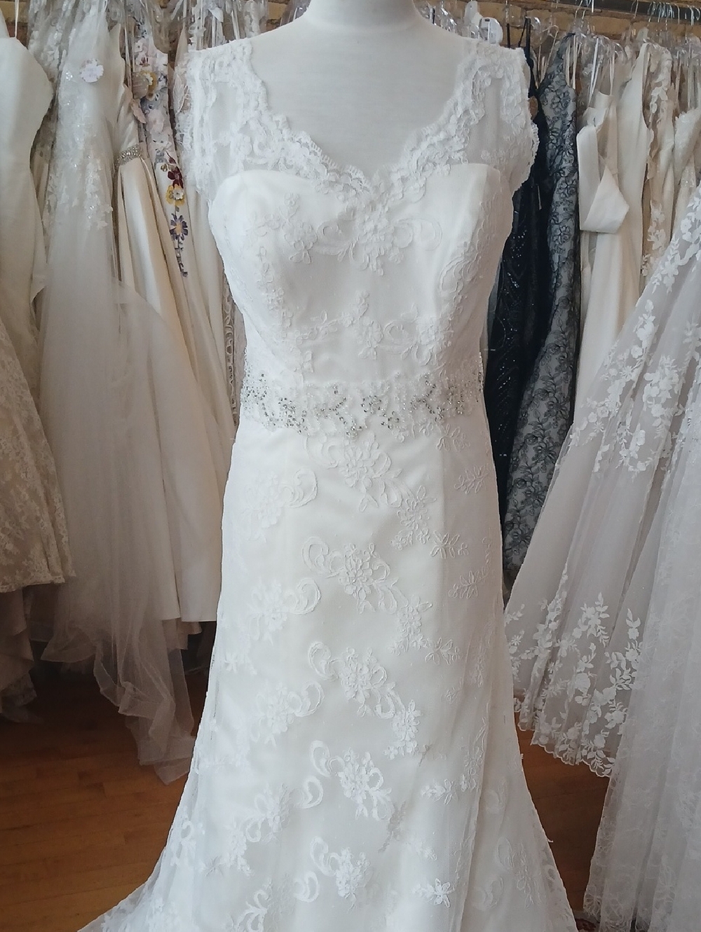 Elegant Lace Wedding Dress Size 18 - Picture 2 of 6